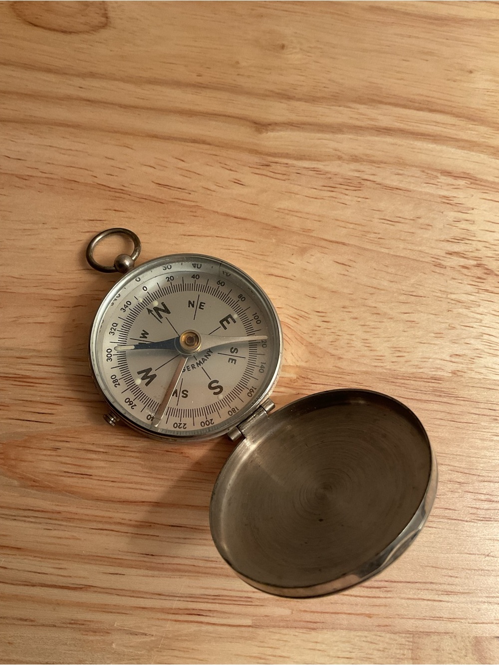 Vintage Flip Open German Pocket Compass Made In Germany